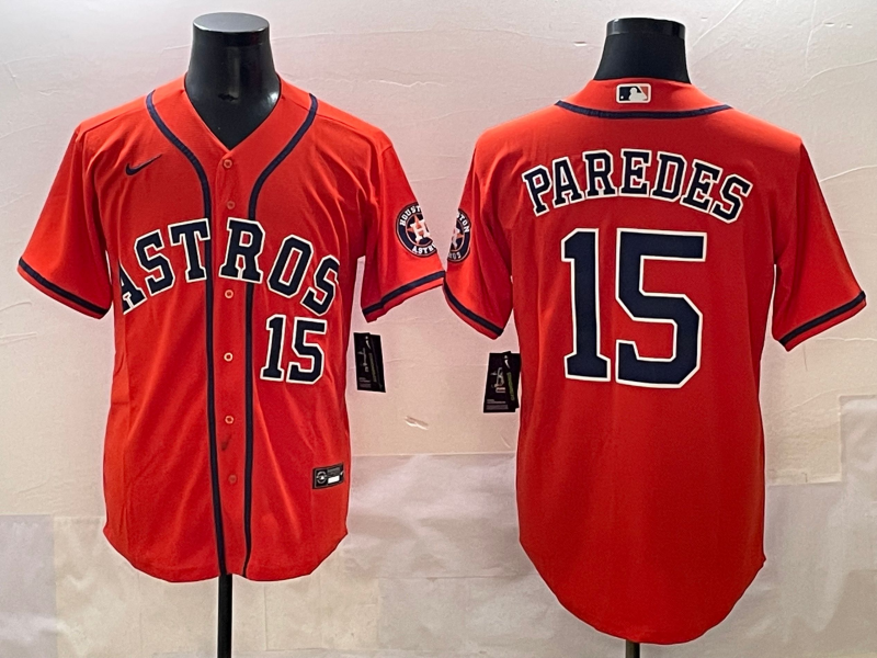 Men Houston Astros #15 Paredes Orange 2025 MLB nike jersey style 2->houston astros->MLB Jersey